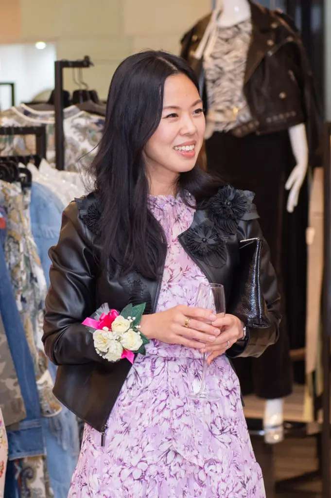 Fashion designer Christy Lynn at the American Cancer Society's 'Tickled Pink' evening at Tootsies. (Photo by Jacob Power)