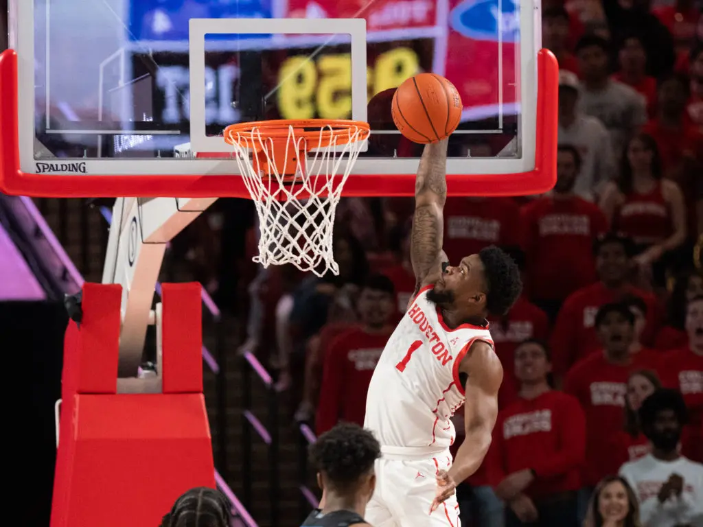 University of Houston point guard Jamal Shead is way more athletic than many realize. (Photo by F. Carter Smith)
