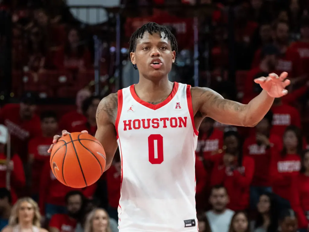 Marcus Sasser can make the basketball seem like an extension of his hand. UH's All-American guard has one of the elite handles in all of college basketball. (Photo by F. Carter Smith)