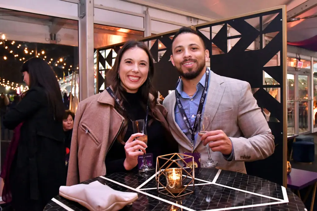 Cristina Sclafani, Terrence White at the Cirque du Soleil KOOZA premiere.  (Photo by Alex Montoya)