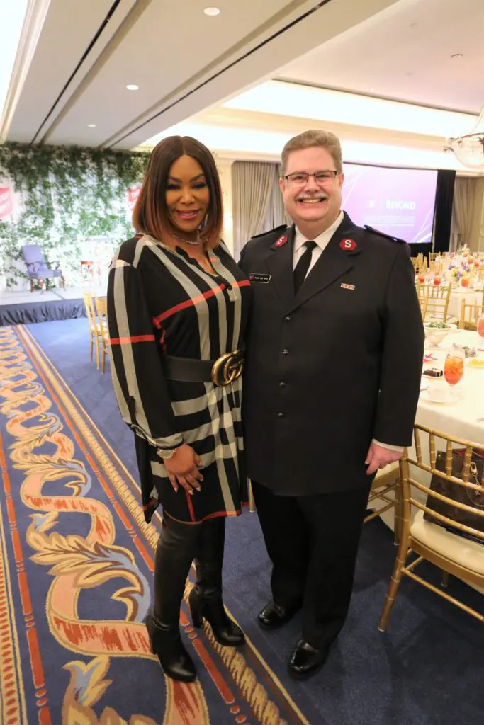 Deborah Duncan, Major Robert Webb at the Salvation Army annual dinner held at The Houstonian Hotel. (Photo by Phillip Burn)