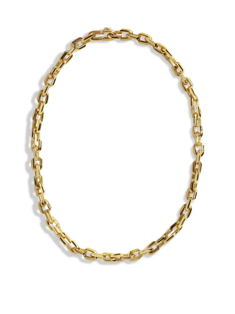 Foundrae Small Strong Hearts Love Link Yellow Gold Chain