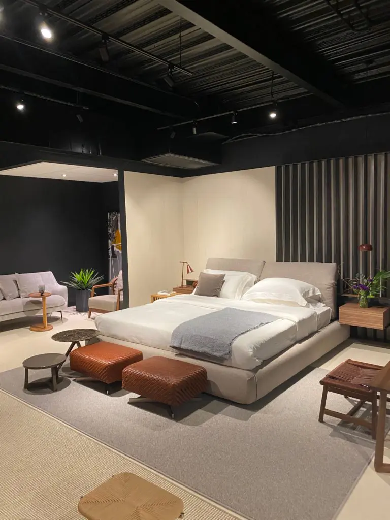 The Flexform bedroom vignette at BeDesign (Photo by Evans Wilson)
