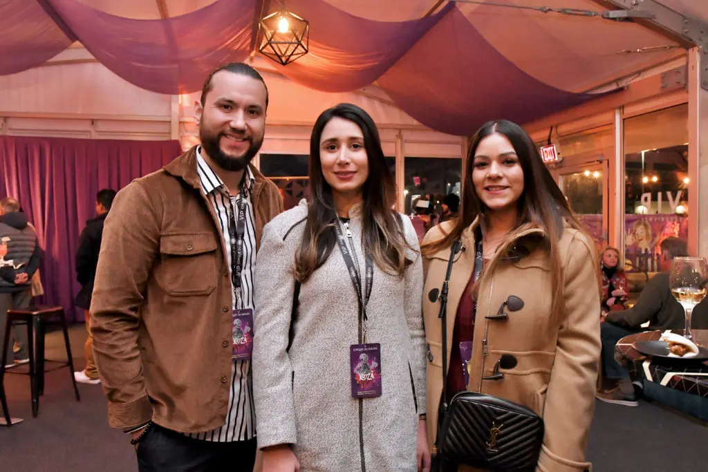 Isaac Castro, Jessica Cuervo, Ligia Bermudez at the Cirque du Soleil KOOZA premiere.  (Photo by Alex Montoya)