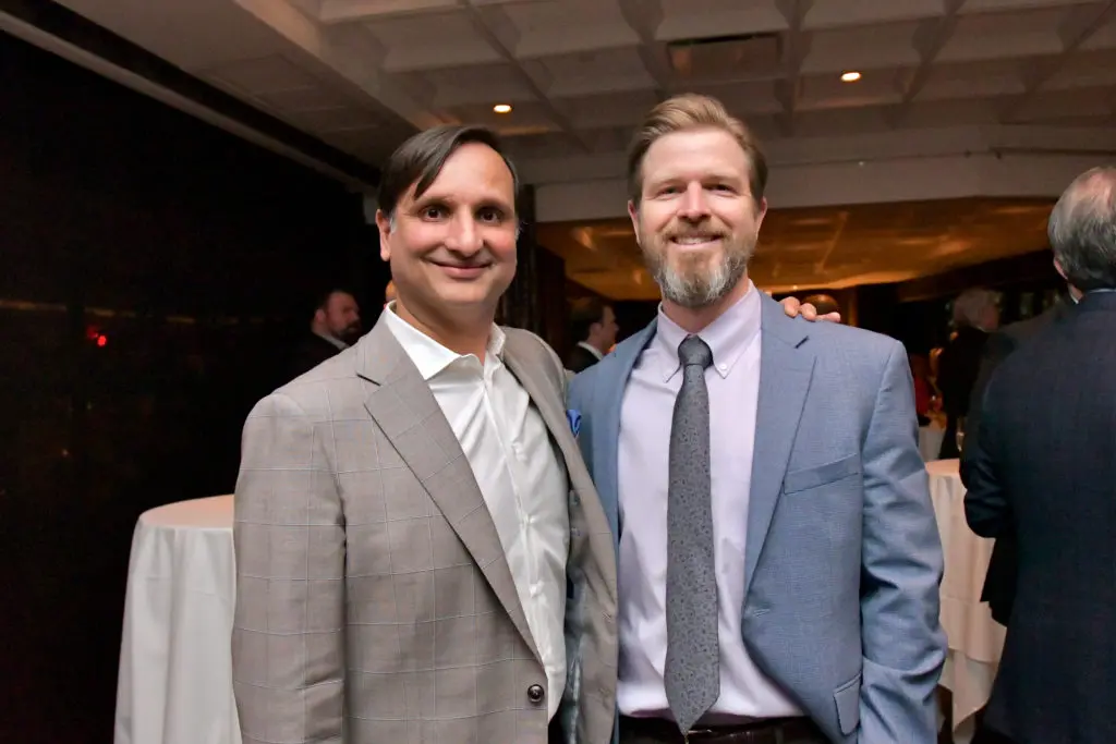 Kody Patel, Rob MacAskie at the Men of Distinction announcement party at Steak 48  (Photo by Alex Montoya)