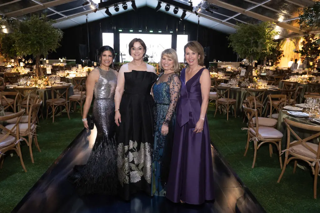 Kristy Bradshaw, Leigh Smith, Kelley Lubanko, Ileana Treviño at the Houston Ballet Ball, held in a state-of-the-art tent at the Margaret Alkek Williams Center for Dance  (Photo by Wilson Parish)