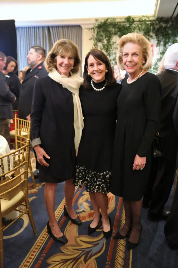 Leslie Sasser, Jenny Elkins, Elise Joseph at the Salvation Army annual dinner held at The Houstonian Hotel. (Photo by Phillip Burn)