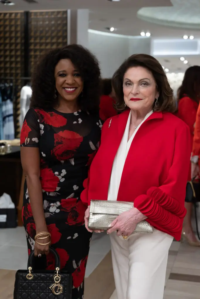 Jacquie Baly-Craig, Beth Wolff at Saks Fifth Avenue for the Houston Sweethearts tea party. (Photo by Daniel Ortiz)