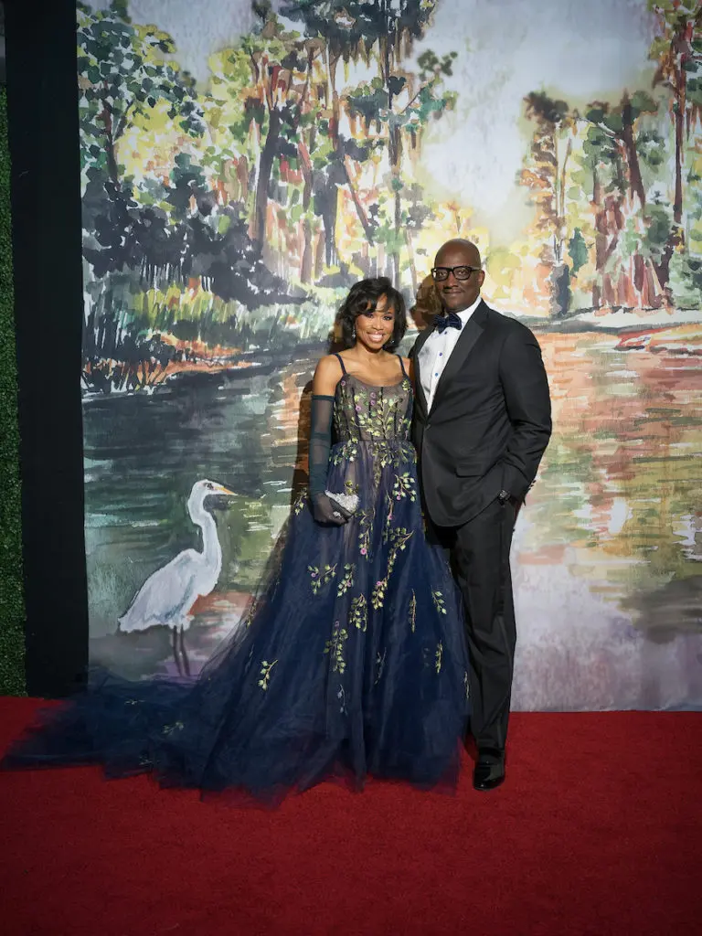 Roslyn Bazzelle Mitchell & Derrick Mitchell at the Houston Ballet Ball, held in a state-of-the-art tent at the Margaret Alkek Williams Center for Dance  (Photo by Daniel Ortiz)