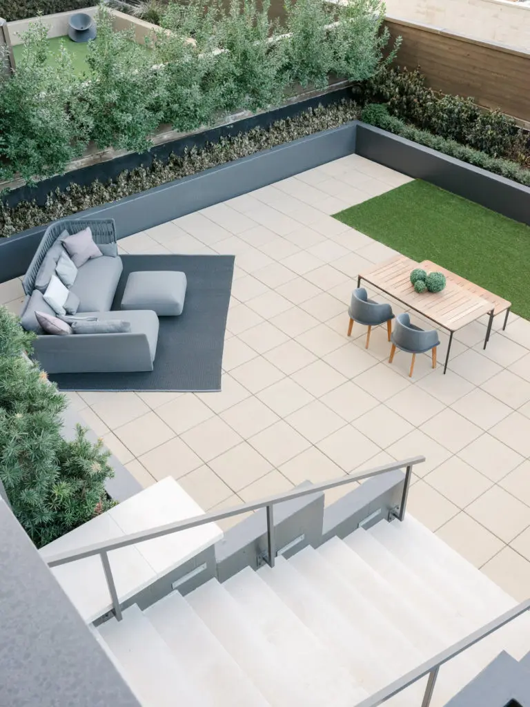 The 3,000 square foot private garden at the CASA Companies condo in The River Oaks.  (Photo by Divya Pande)