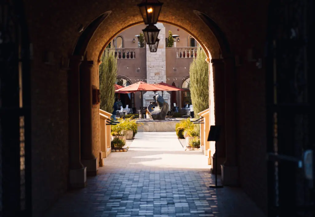 The courtard of Allegretto Vineyard Resort. 