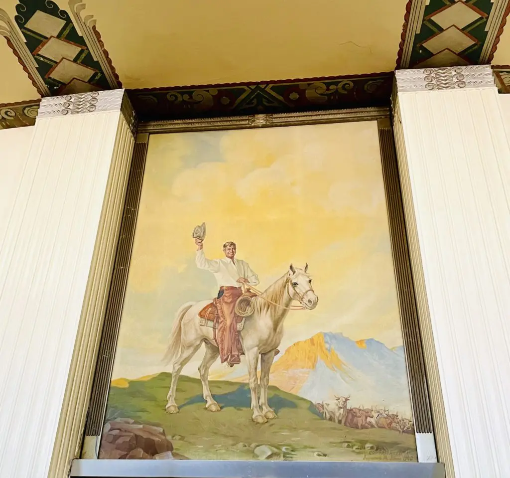 Will Rogers Coliseum - The namesake, who was a friend of Amon G. Carter, is enshrined at the entrance. (Photo by Courtney Dabney)