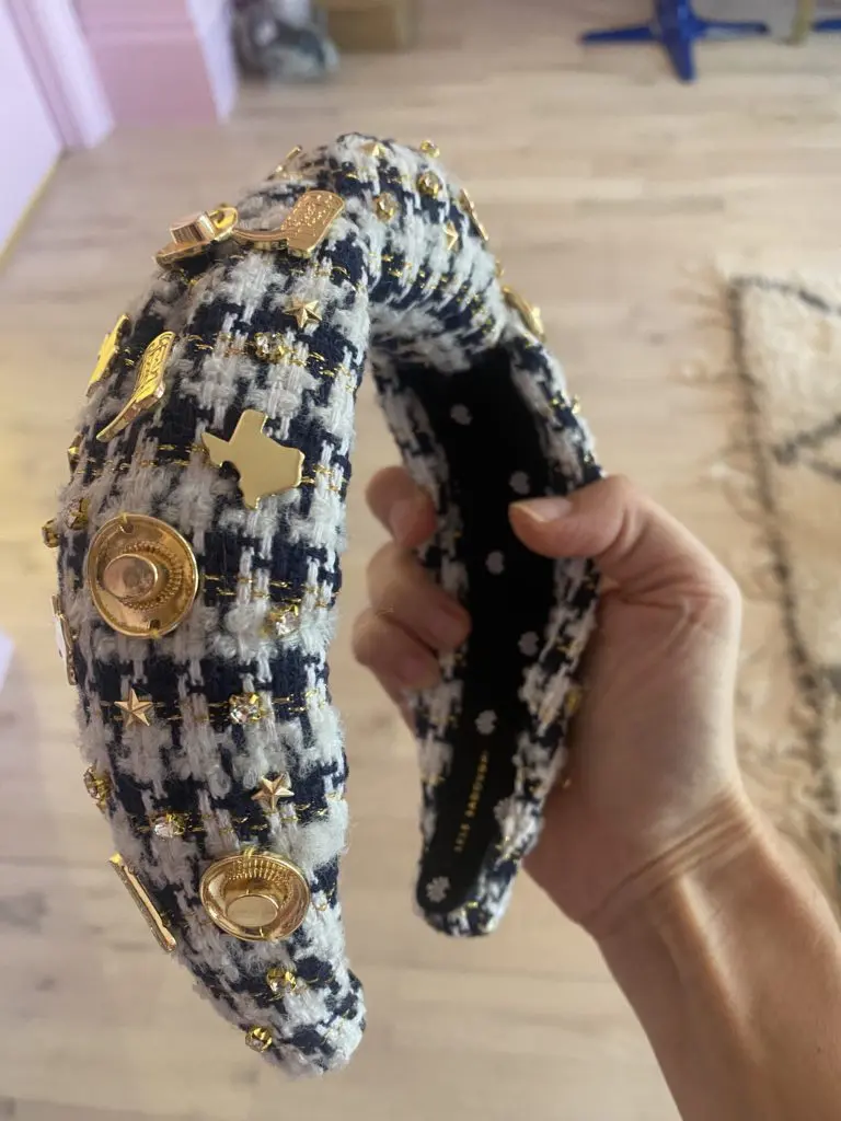 The Lele Sadoughi Houston-themed headband is available only in the Houston boutique in River Oaks District.