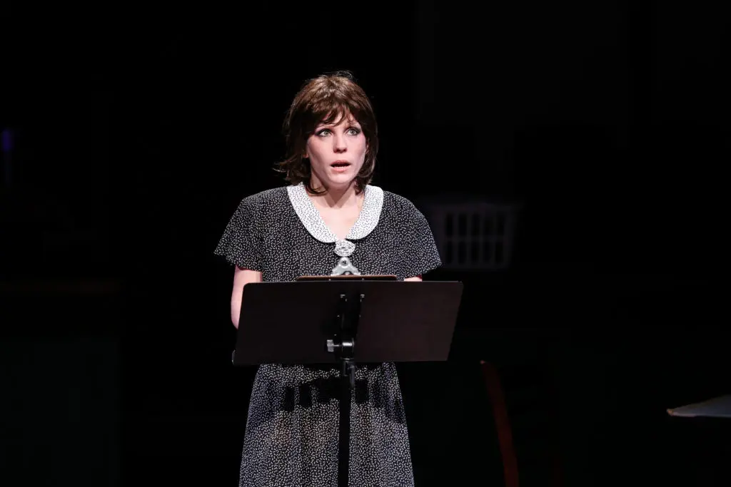 Teresa Zimmerman (Norma McCorvey) in Stages production of ROE (Photo by Melissa Taylor)