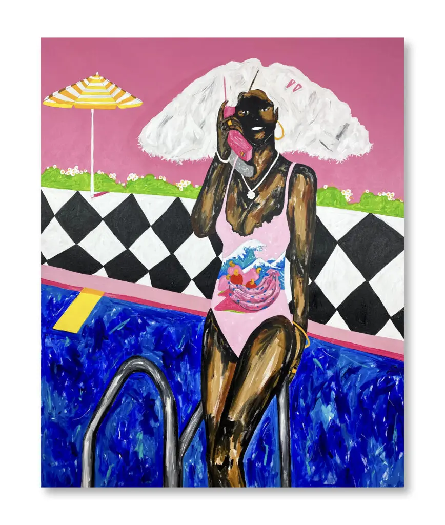 184 1a.Zéh Palito, Ebony’s great wave, 2022, Acrylic on Canvas, 58,3 x 47,3 inches