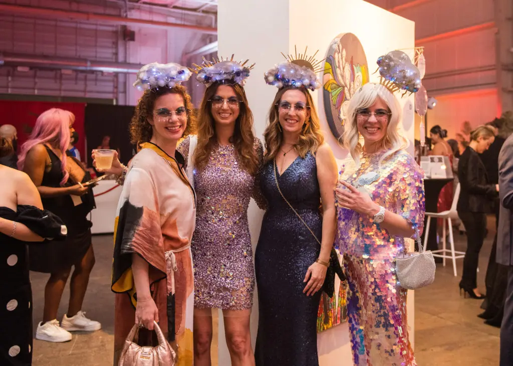 Emily Schreiber, Tamar Mendelssohn, Alene Coggin, Austin Thomas (Fresh Arts board member) at Fresh Arts Gala 2023: Thunder Ball (Photo by Viva La Marx Photography)