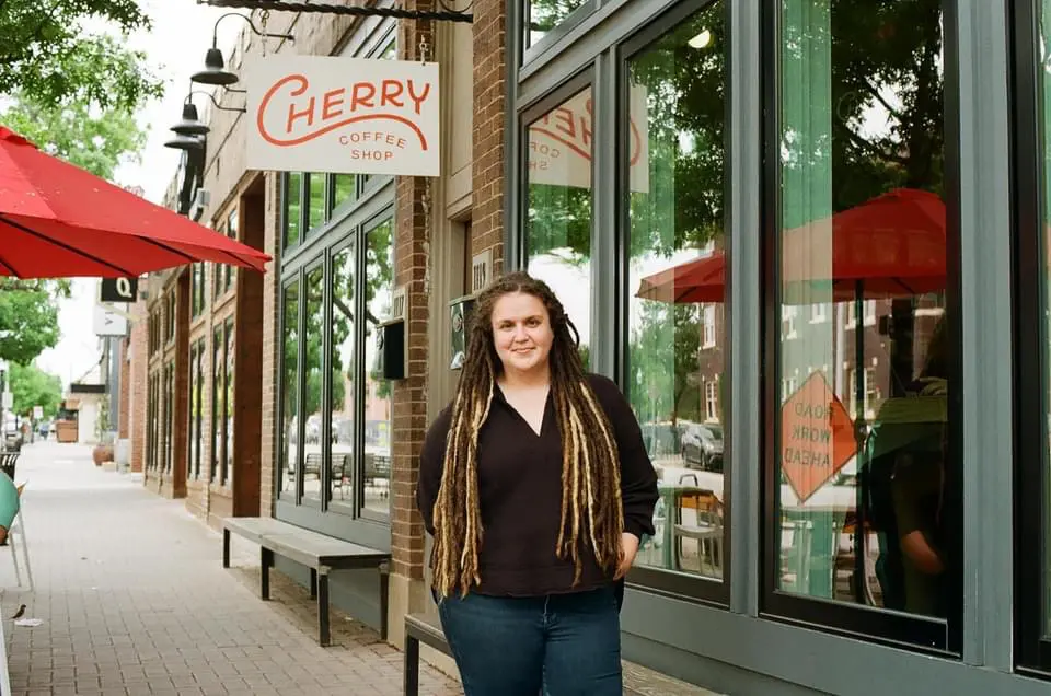 Katherine Morris is the new owner of Novel Coffee Roasters in addtion to her Cherry Coffee Shop along Magnolia Avenue. (Photo by Rebekah Ballesteros)