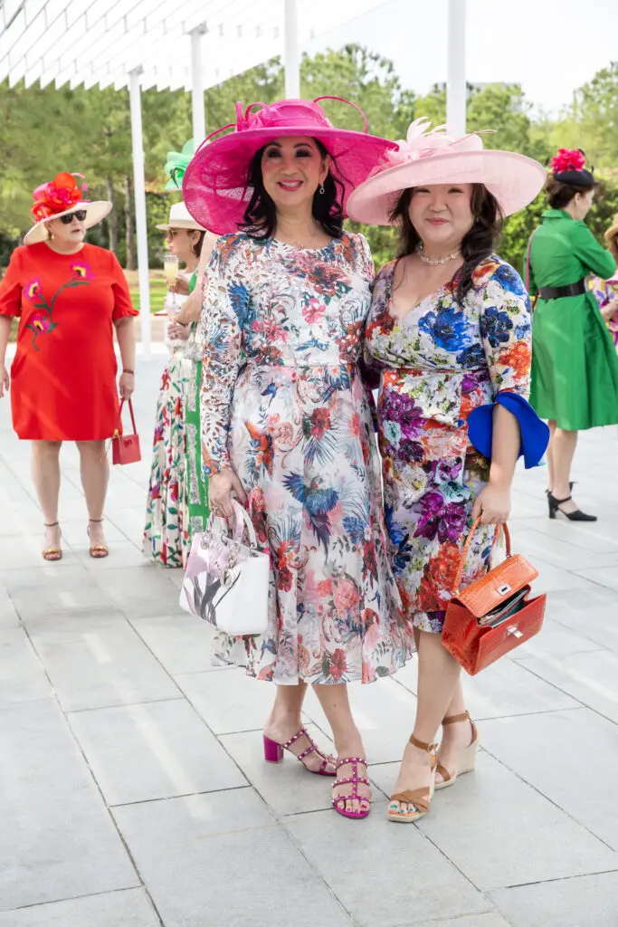 Alice Mao Brams, Yoon Smith at the Hermann Park Conservancy's 'Hats in the Park' luncheon (Photo by Jenny Antill)