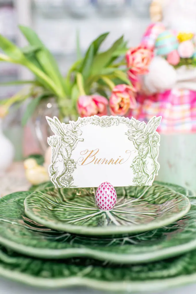 Corresponding place card holders bring the table together.
