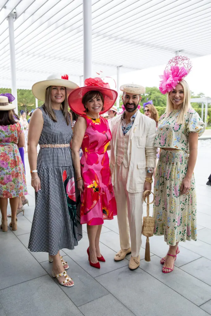 Bethany Buchanan, Hallie Vanderhider, Fady Armanious, Chita Craft at the Hermann Park Conservancy's 'Hats in the Park' luncheon (Photo by Jenny Antill)