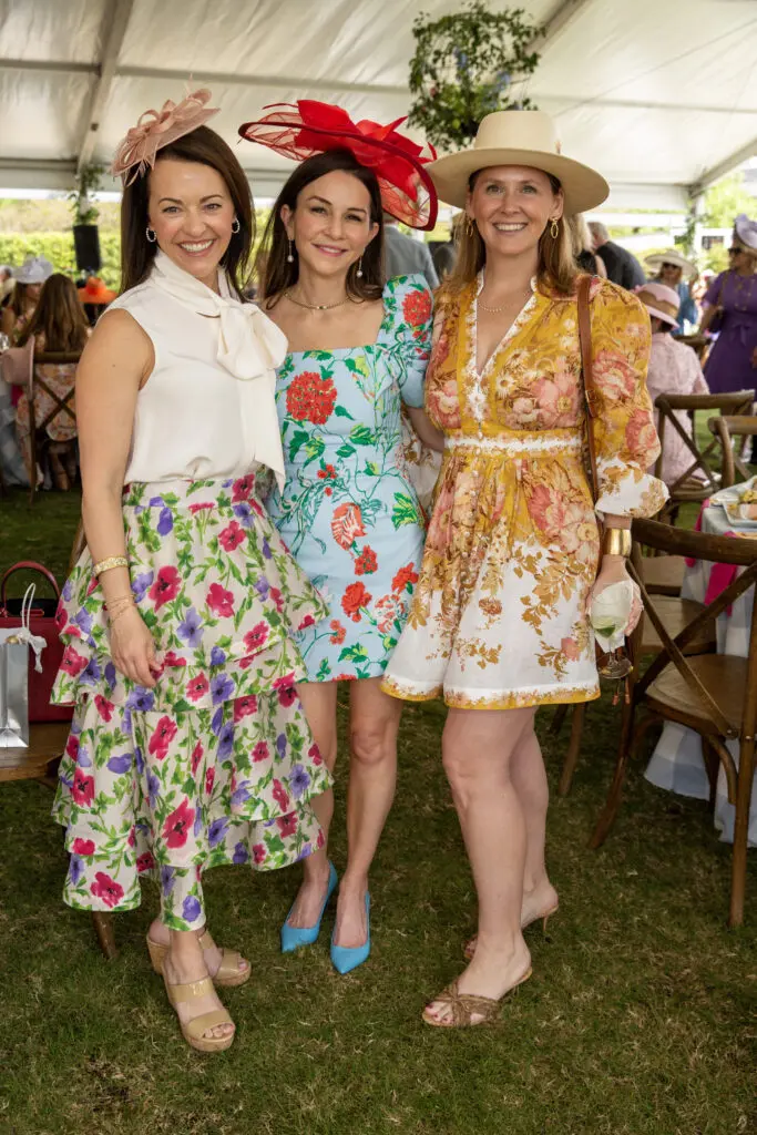 Chelsea Pacey, Lori Speier, Anne Calder at the Hermann Park Conservancy's 'Hats in the Park' luncheon (Photo by Jenny Antill)