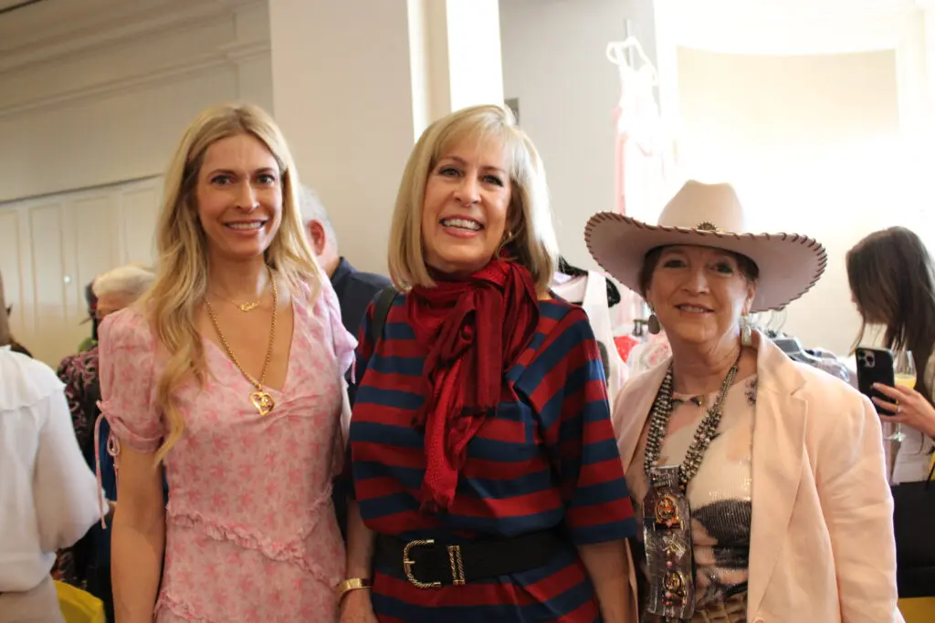 Claire Hanno, Claudia Gerault, Nita Johnson at the HLS&R International Committee Ladies' luncheon at River Oaks Country Club. (Photo by courtesy of HLSR)