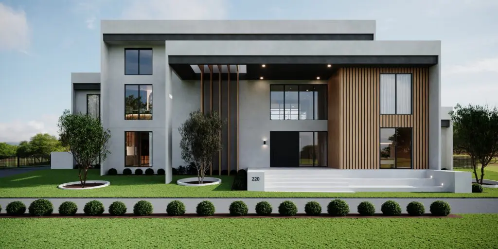 Front view of the villa.
