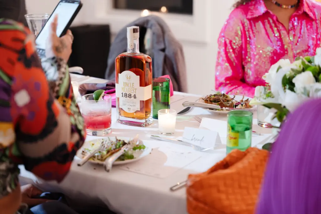 Boxwood Hospitality Group, with Dallas native Chef Justo Blanco, served a three-course meal of a mushroom tartine starter, a main course of either braised short rib, pistachio-crusted salmon, or Yukon gold potato lasagna, and cheesecake for dessert.  (Photo by Demetri Sheffield)