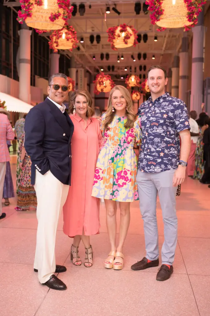Frank & Stephanie Tsuru, Katie & Seth Tsuru at the Houston Museum of Natural Science 'Sunset Soirée' gala. (Photo by Daniel Ortiz)