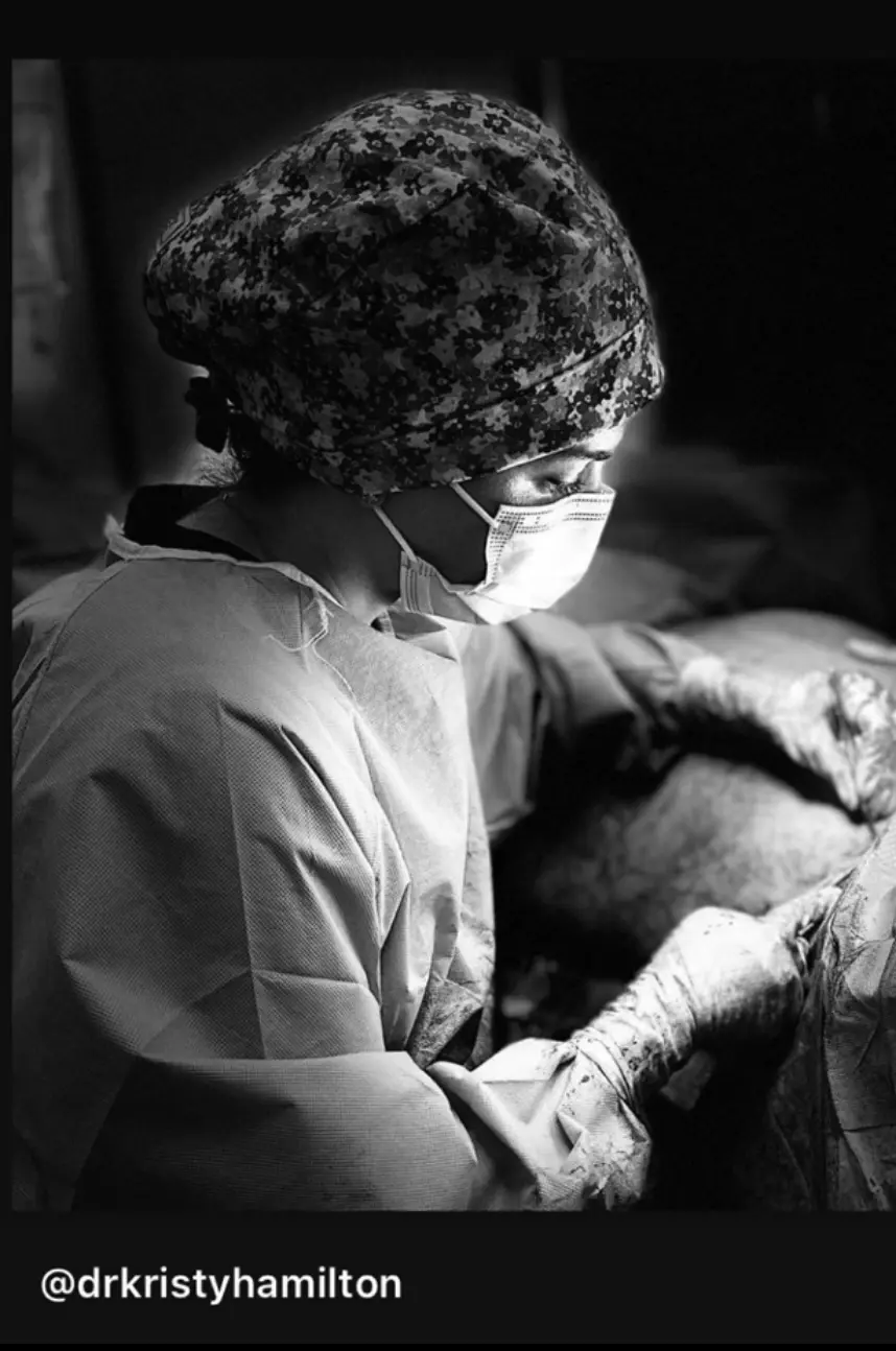 Dr. Kristy Hamilton at work in the Westlake Dermatology & Plastic Surgery Clinic on Bissonnet in Houston.