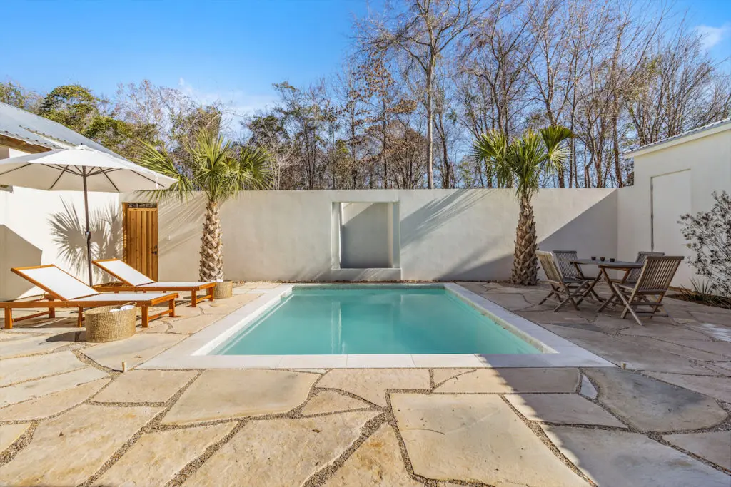 A Mediterranean-inspired pool. 