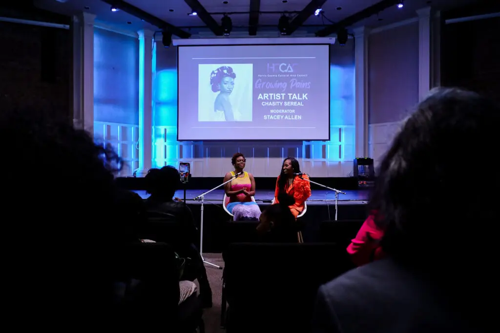 Harris County Cultural Arts Council director of artistic programming Stacey Allen, Chasity Sereal (Photo by Tye Visuals Photography)