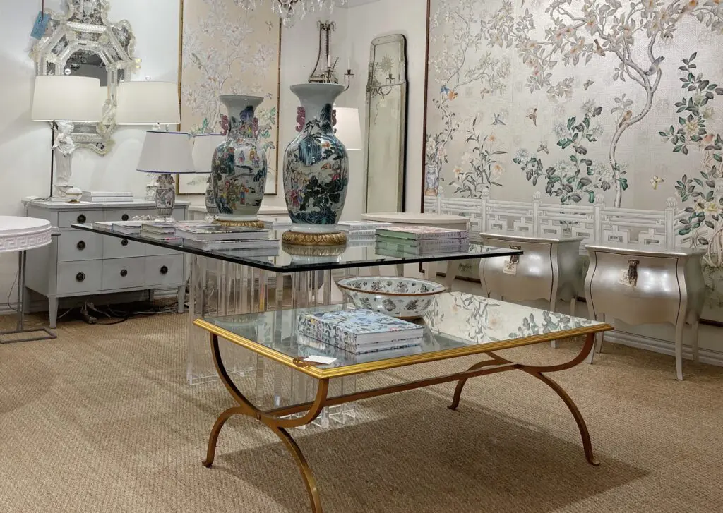 MAI houses a high concentration of Round Top vendors like Leftover Antiques, Crystal Nichols Design, and Susan Horne Antiques.