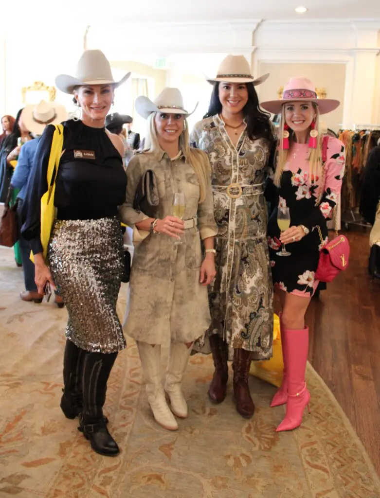 Letricia Zogheib, Cassie Sinor, Cinthya Reade, Megan Brown at the HLS&R International Committee Ladies' luncheon at River Oaks Country Club. (Photo by courtesy of HLSR)
