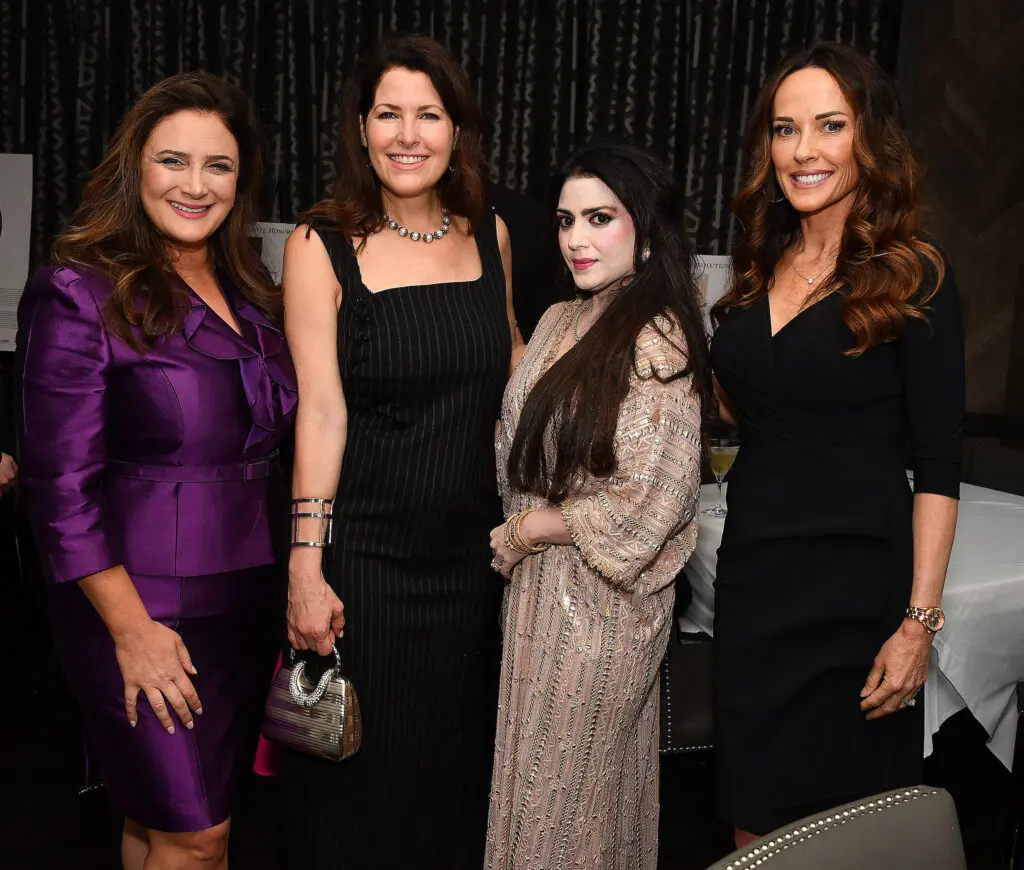 Lilac Guzman, Melissa Sanderfer, Maha Khan, Rachelle Ball at the Queen Sofia Spanish Institute Kick-Off event at Steak 48. (Photo by Dave Rossman)