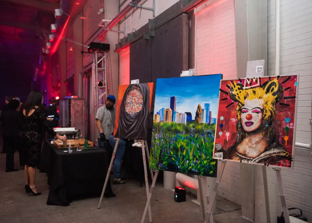 Auction art on display at Fresh Arts Thunder Ball. (Photo by Viva La Marx Photography)
