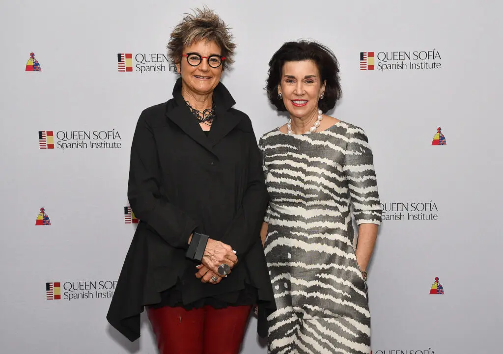 Mari Carmen Ramirez, Begonia Santos at the Queen Sofia Spanish Institute Kick-Off event at Steak 48. (Photo by Dave Rossman)