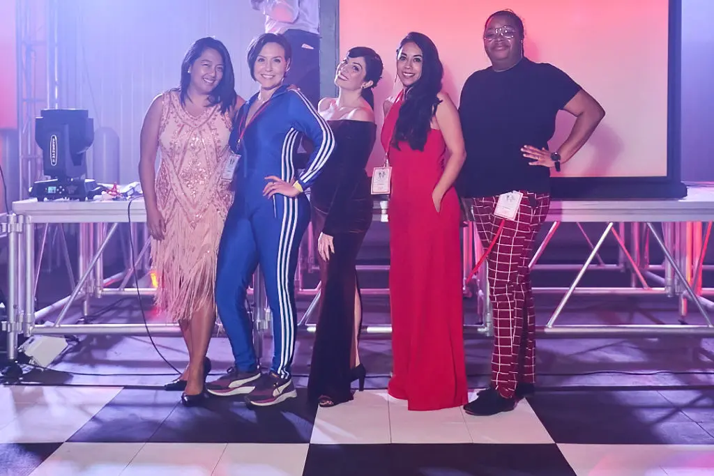 Nicole Peralta, Julia Barbosa Candios, Micah Salinas, Angela Carranza, Daral Moore-Washington at Fresh Arts Thunder Ball (Photo by Charlie Horse Photography)