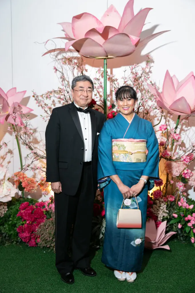 Consul General of Japan in Houston Hirofumi &  Aurora Murabayashi at Asia Society Texas’ Tiger Ball.  (Photo by Emily Jaschke)
