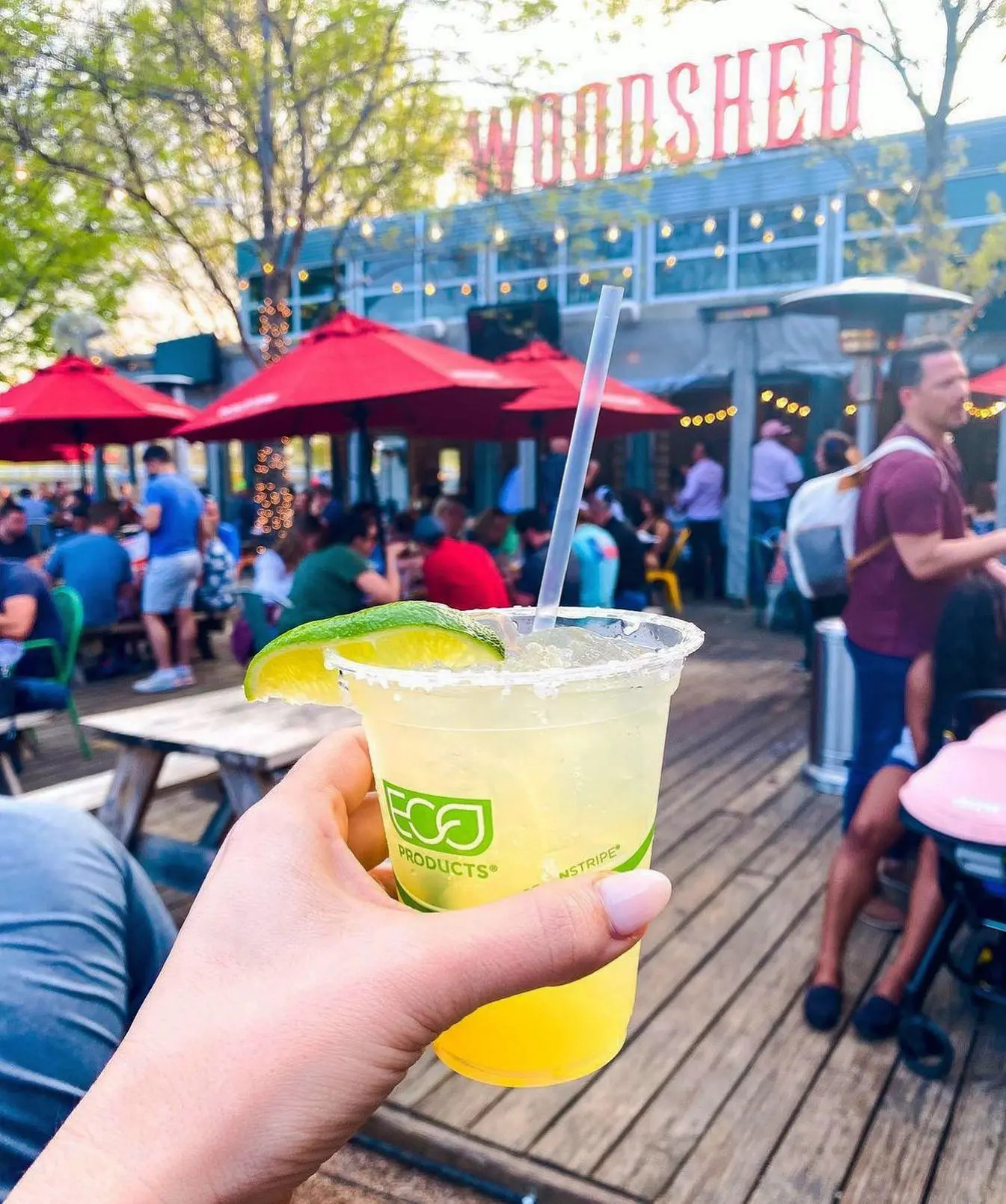 Patio – Woodshed Smokehouse is laid back and right on the river.