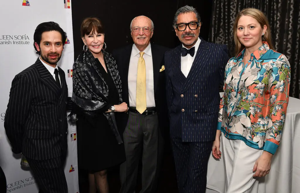 Tarek Elbjeirmi, Shelby Hodge, Shafik Rifaat, Ceron, Amy Purvis at the Queen Sofia Spanish Institute Kick-Off event at Steak 48. (Photo by Dave Rossman)
