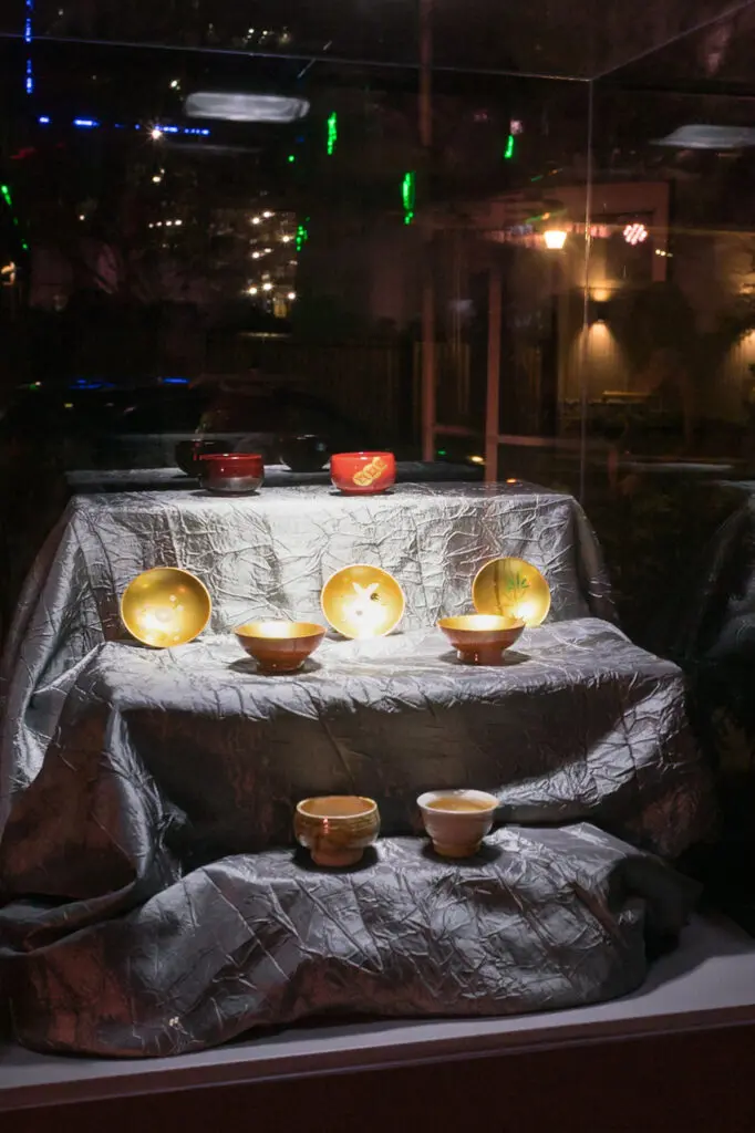 Handmade sake cups given as gifts to guests at Asia Society Texas’ Tiger Ball  honoring Kathy and Glen Gondo. (Photo by Daniel Ortiz)