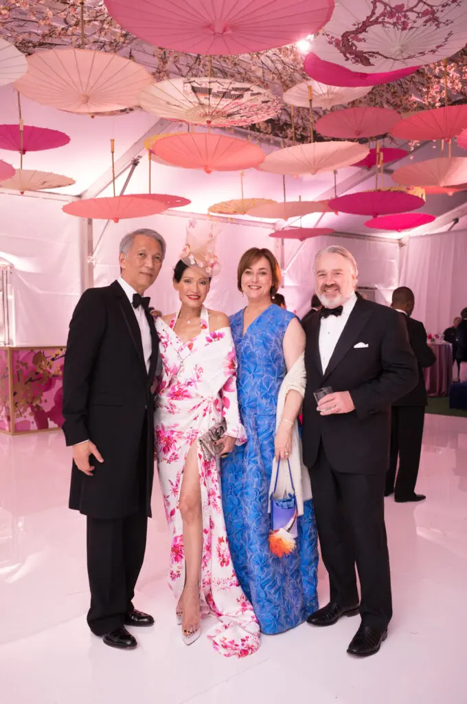 Marc & Duyen Nguyen, Leigh & Reggie Smith made the scene at the Asia Society Texas’ 2023 Tiger Ball: Celebrating the Beauty and Elegance of Japan. (Photo by Daniel Ortiz)