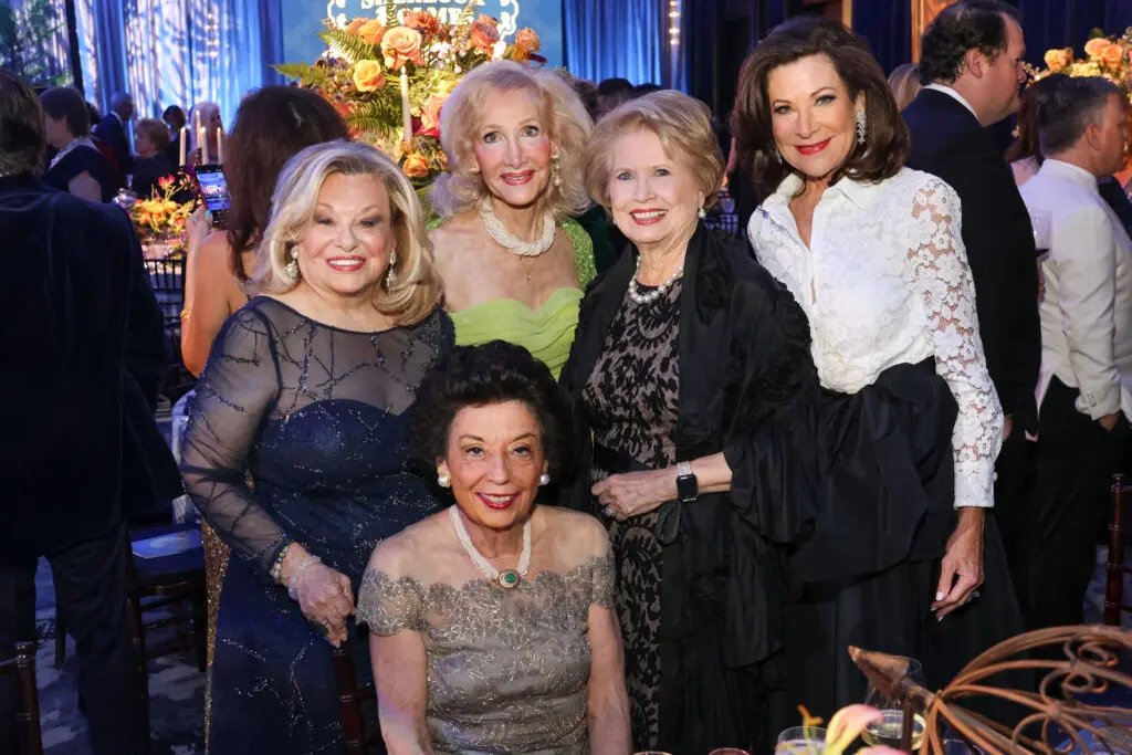 Sidney Faust, Diane Gendel, Ginger Blanton, Betty Hrncir, Kathy Goosen at the Alley Ball (Photo by Priscilla Dickson and Jacob Powers)