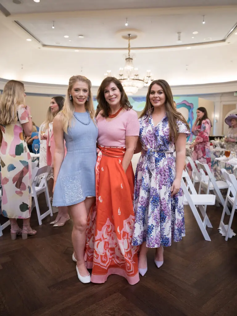 Alanna Flores, Cherie Flores, Meredith Flores Barker at the River Oaks Country Club tennis tournament luncheon. (Photo by Daniel Ortiz)