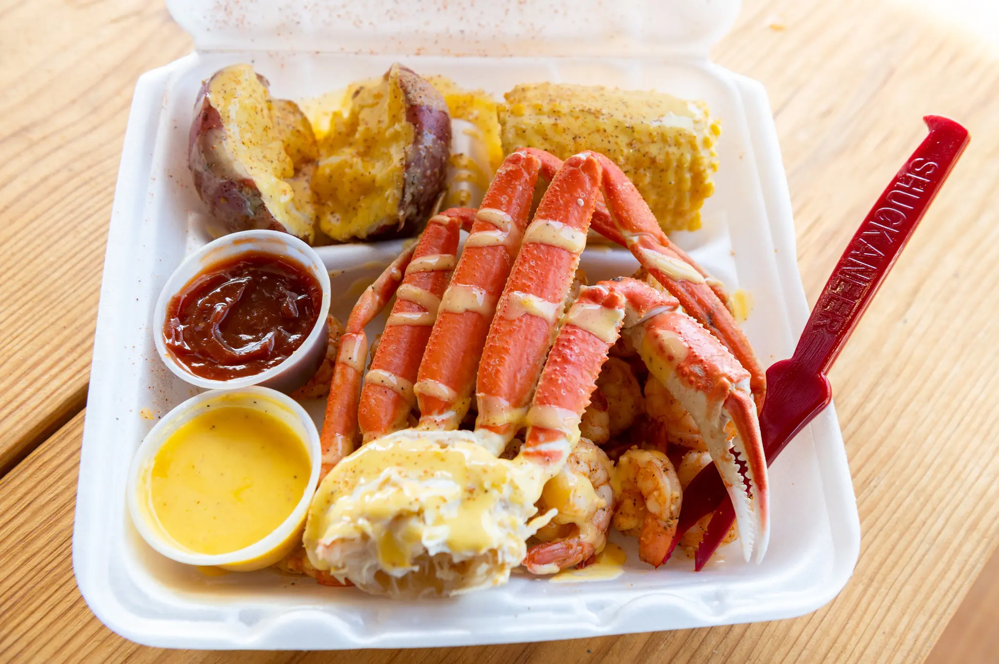 Te'jun already has three other Texas restaurants, serving up seaside delights like the crab and shrimp seen here.