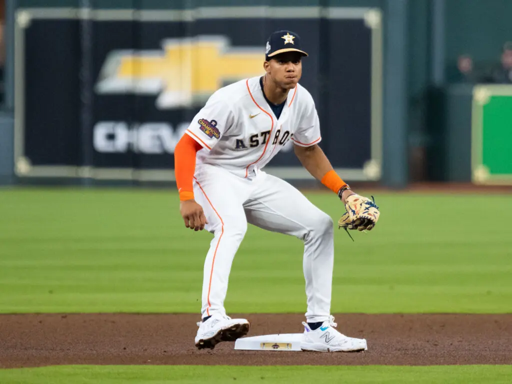 Houston Astros shortstop Jeremy Pena is helping out his young teammates now too. (Photo by F. Carter Smith)
