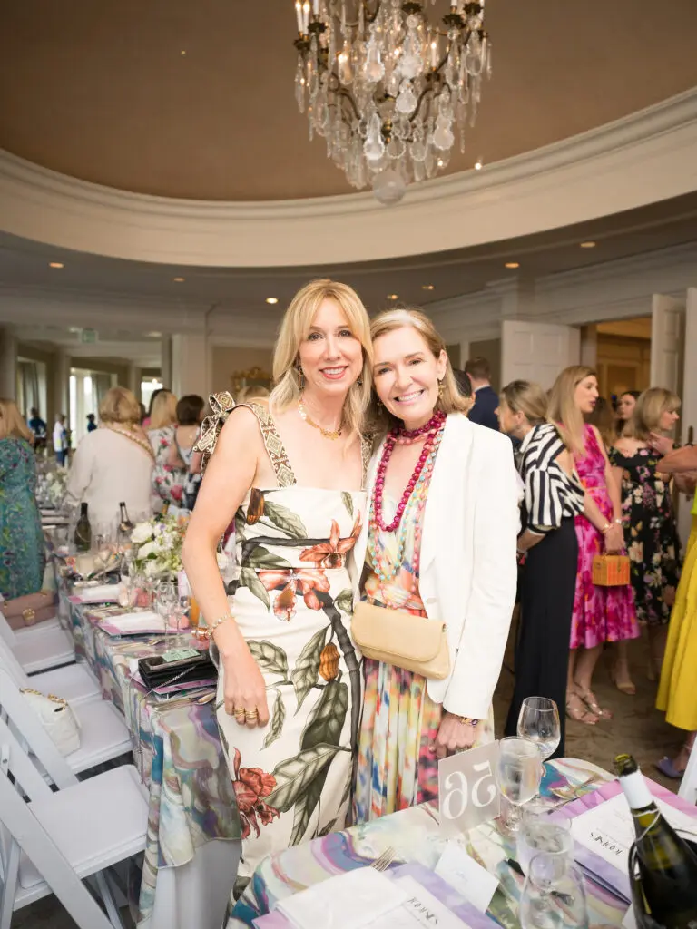 Caroline Finkelstein, Katie Brass at the River Oaks Country Club tennis tournament luncheon. (Photo by Daniel Ortiz)