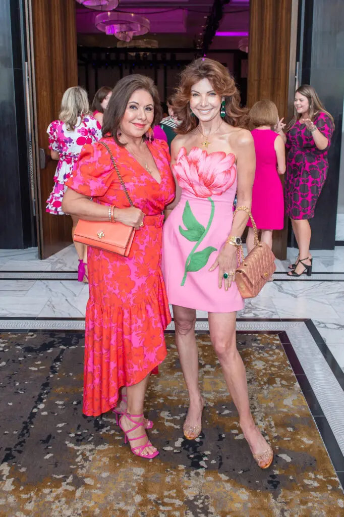 Debbie Festari, Marla Hurley at the American Cancer Society Tickled Pink luncheon (Photo by Jacob Power)
