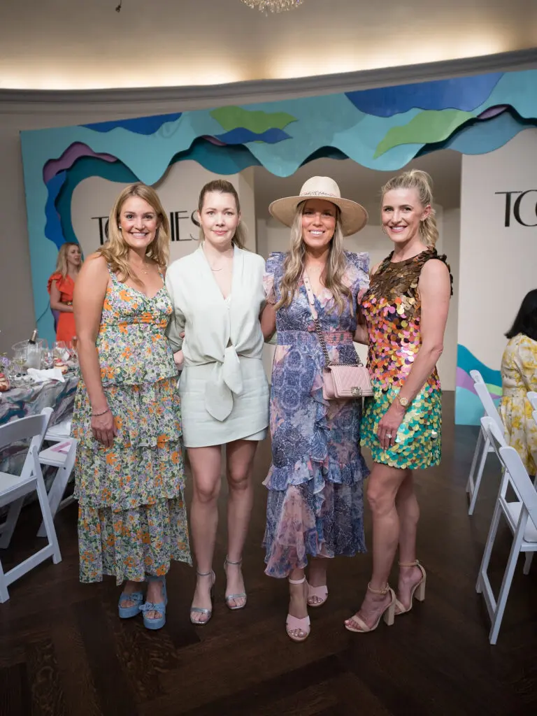Frances Moody, Anna Lindamood, Holly Alvis, Jourdan McNair at the River Oaks Country Club tennis tournament luncheon. (Photo by Daniel Ortiz)
